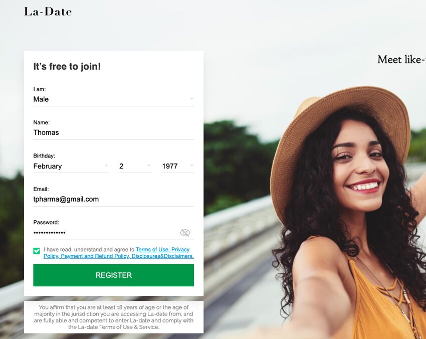 ladate registration